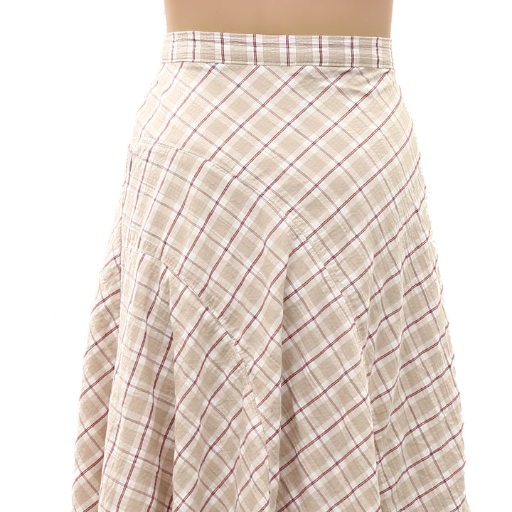 By Anthropologie Women's Olivette Plaid Bias-Cut Maxi Skirt Trendy