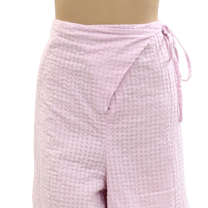 Free People Free-est Pucker Check Wrap Shorts