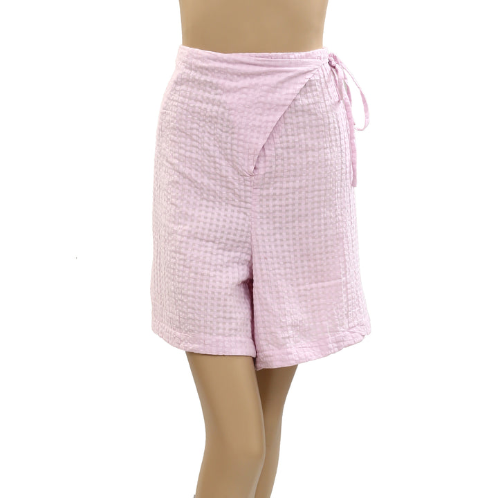 Free People Free-est Pucker Check Wrap Shorts