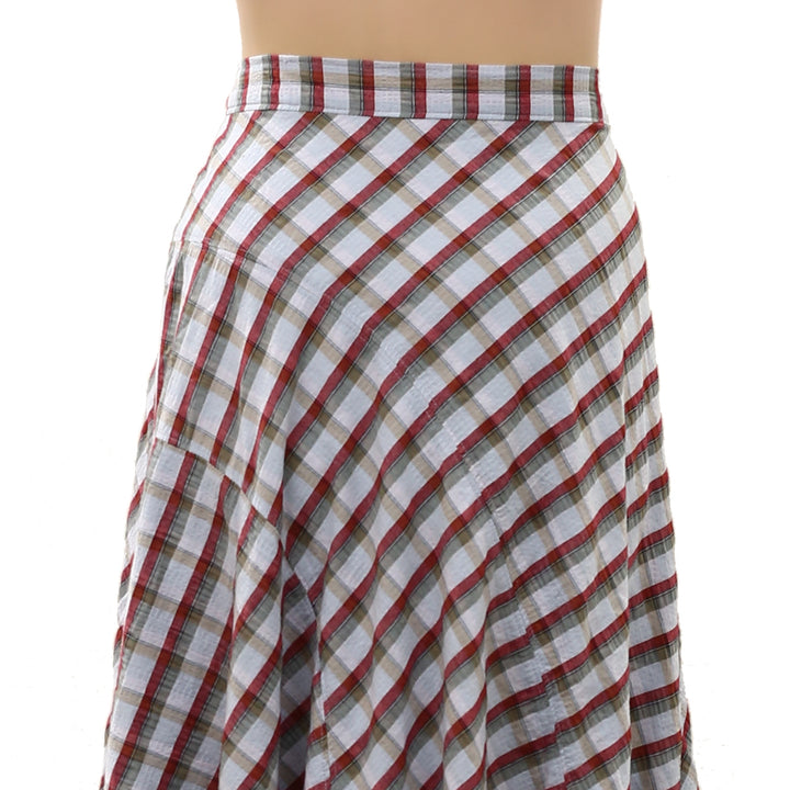By Anthropologie Women's Olivette Plaid Bias-Cut Maxi Skirt Trendy