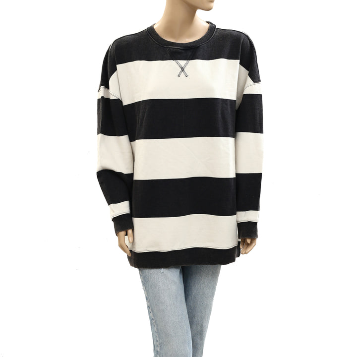 Free People We The Free Classic Strip Crewneck Sweatshirt Top
