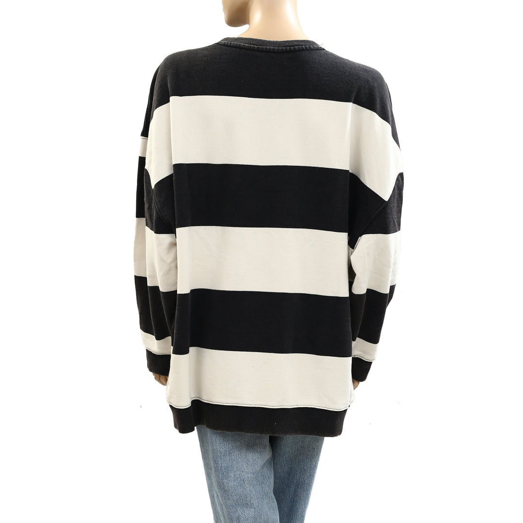 Free People We The Free Classic Strip Crewneck Sweatshirt Top