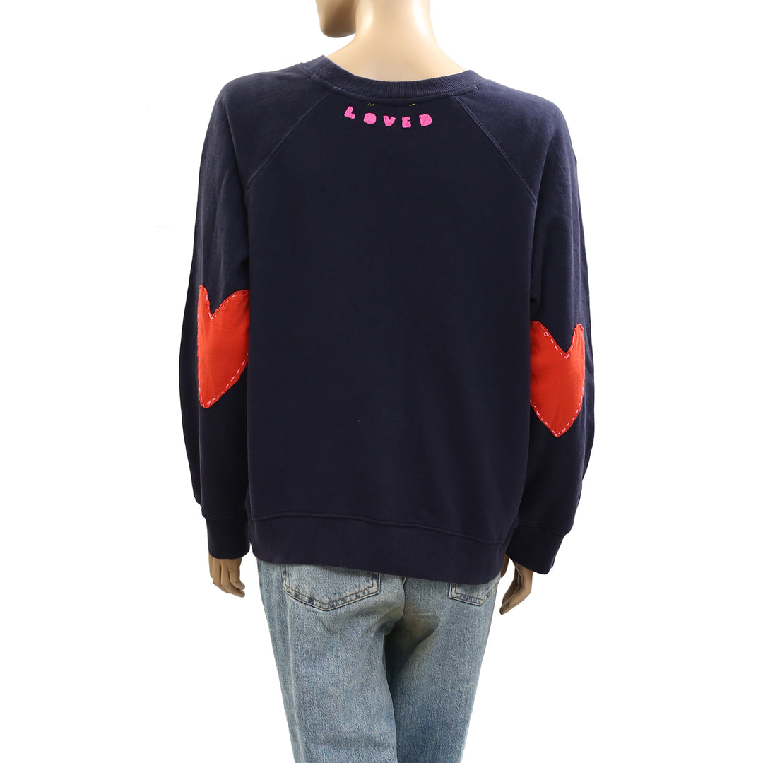 Kerri Rosenthal Benton Imperfect Heart Patch Sweatshirt Top