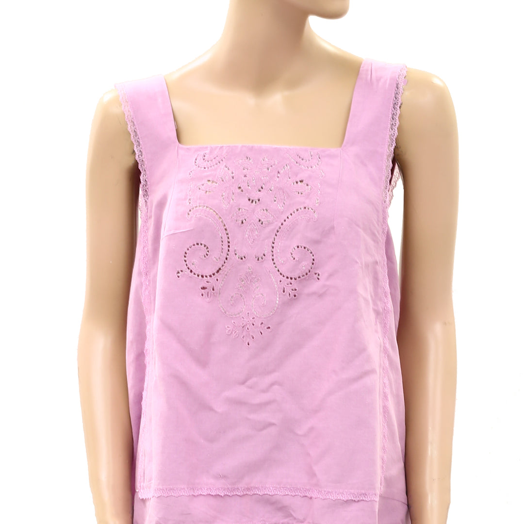 Free People True Charm Eyelet Embroidered Blouse Tank Top