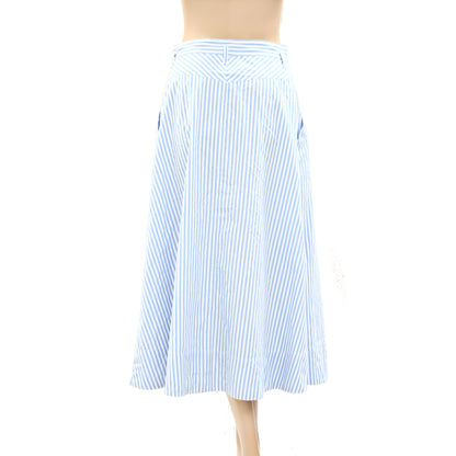 The Great Stripe Printed Midi Skirt