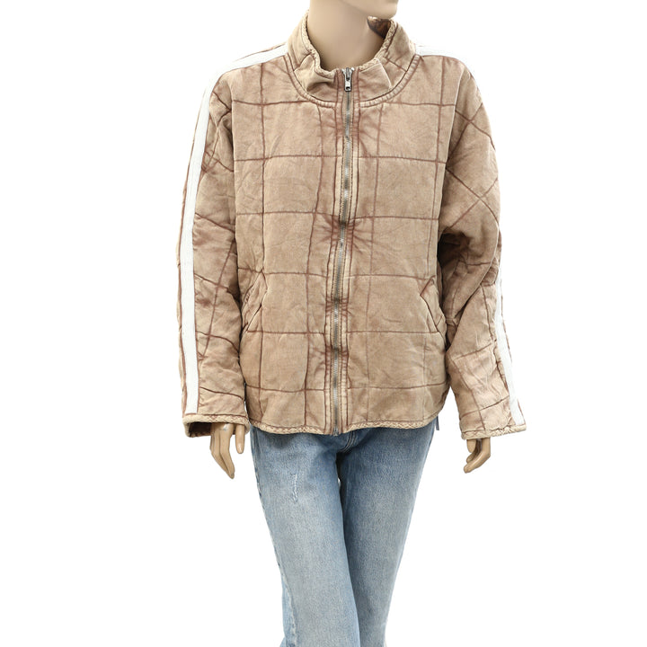 Free People Sports Rib Dolman Quilted Jacket Top