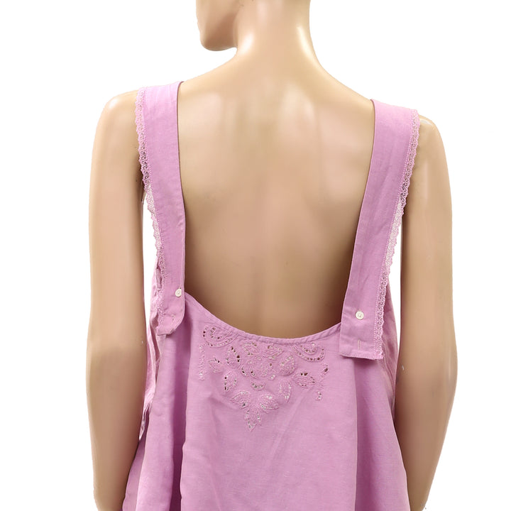 Free People True Charm Eyelet Embroidered Blouse Tank Top