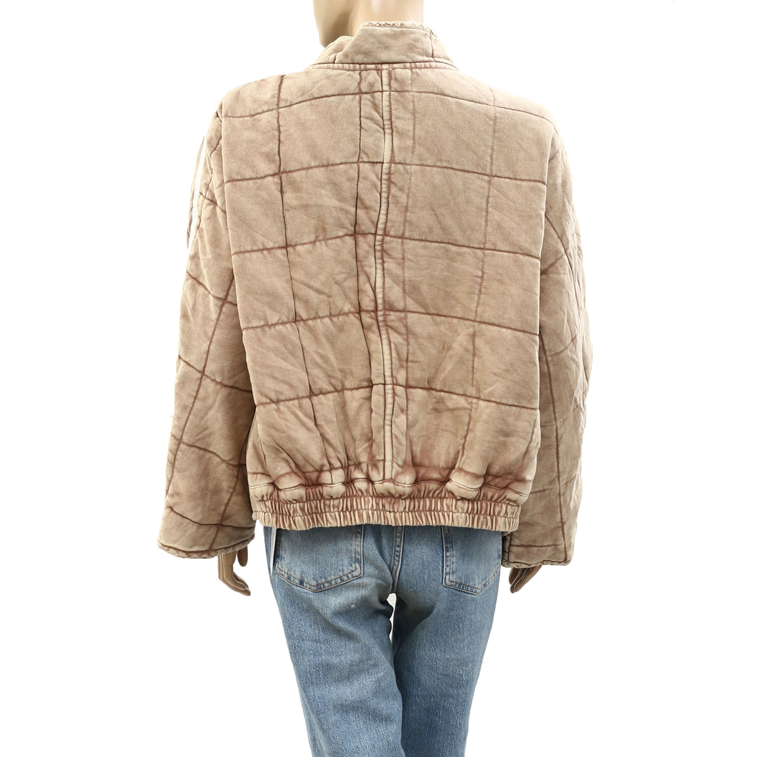 Free People Sports Rib Dolman Quilted Jacket Top