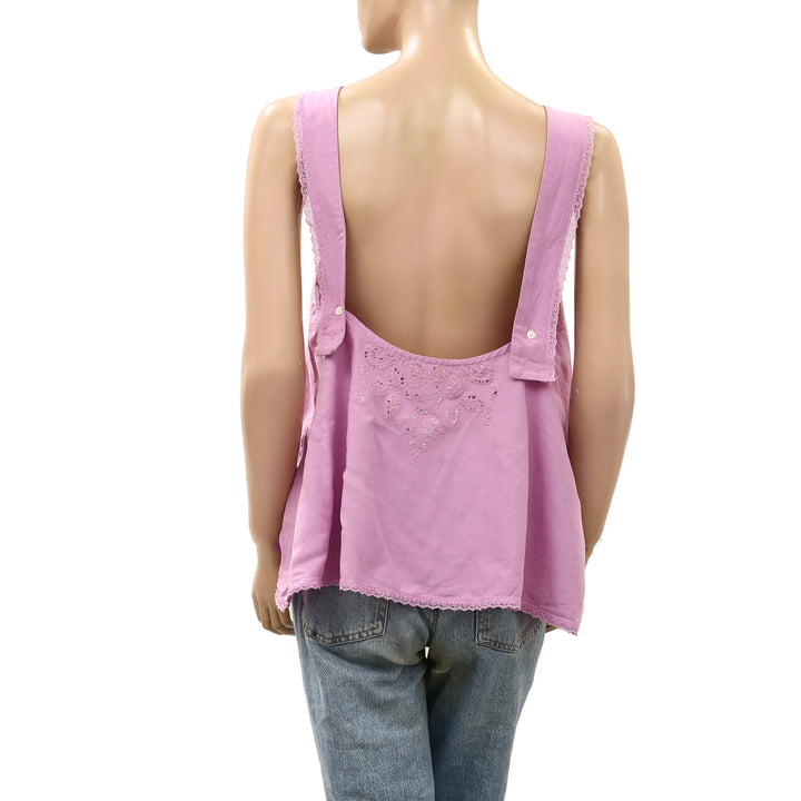 Free People True Charm Eyelet Embroidered Blouse Tank Top