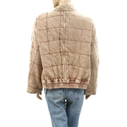 Free People Sports Rib Dolman Quilted Jacket Top M