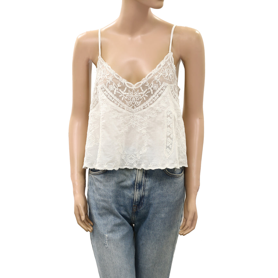 Anthropologie LyreBird Floral Lace Swing Tank Top