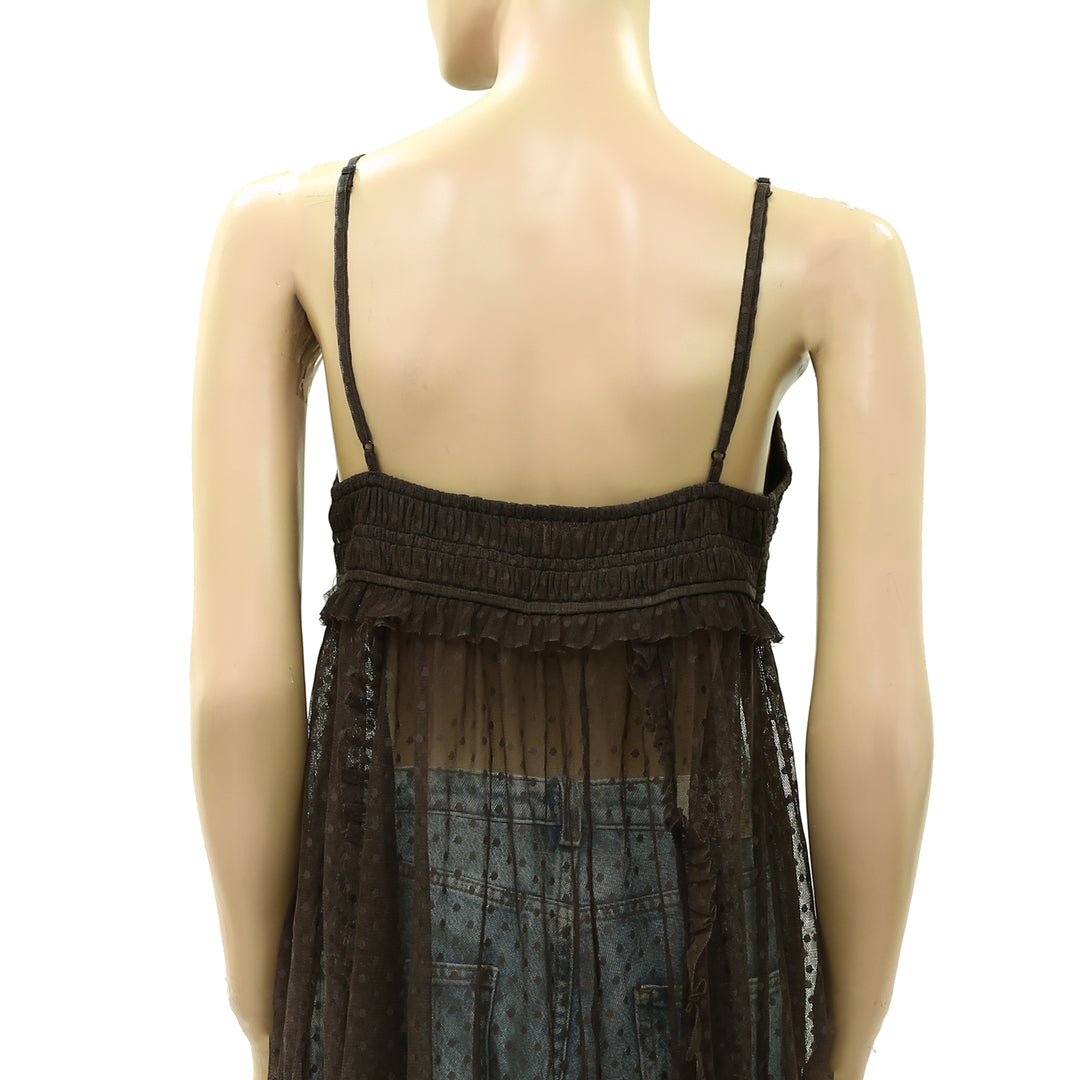 By Anthropologie Sheer Overlay Midi Dress