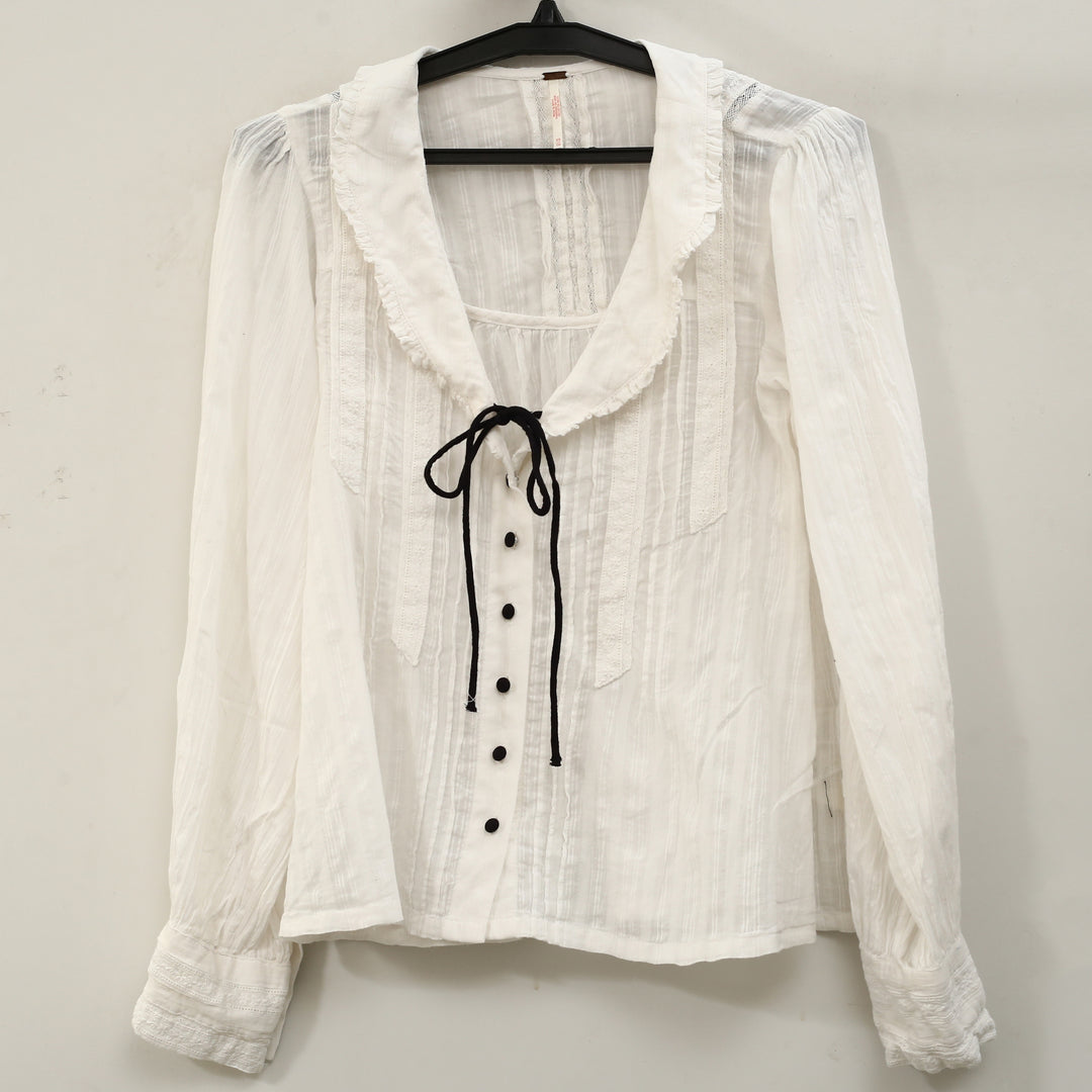 Free People Hannah Long Sleeve Blouse Top
