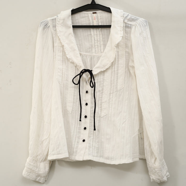 Free People Hannah Long Sleeve Blouse Top
