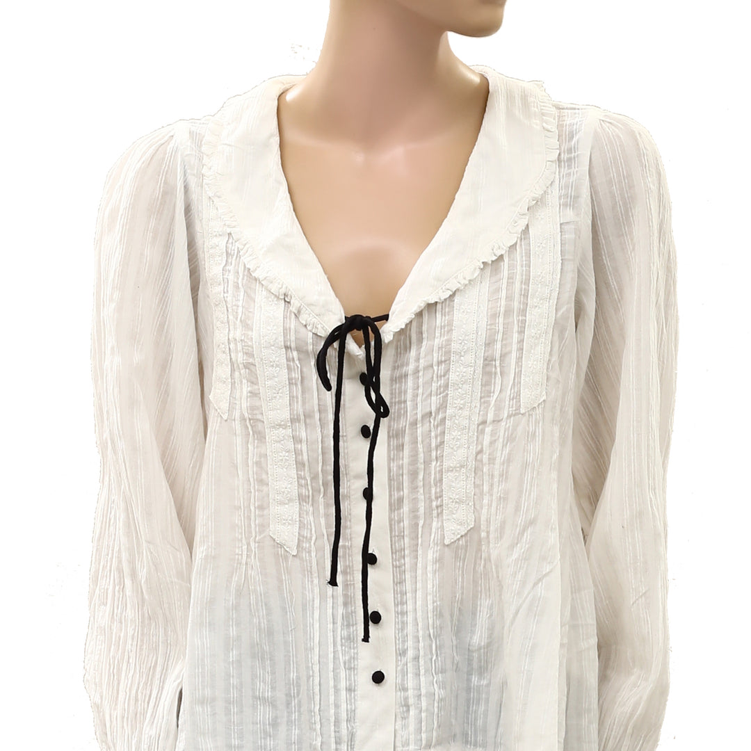 Free People Hannah Long Sleeve Blouse Top