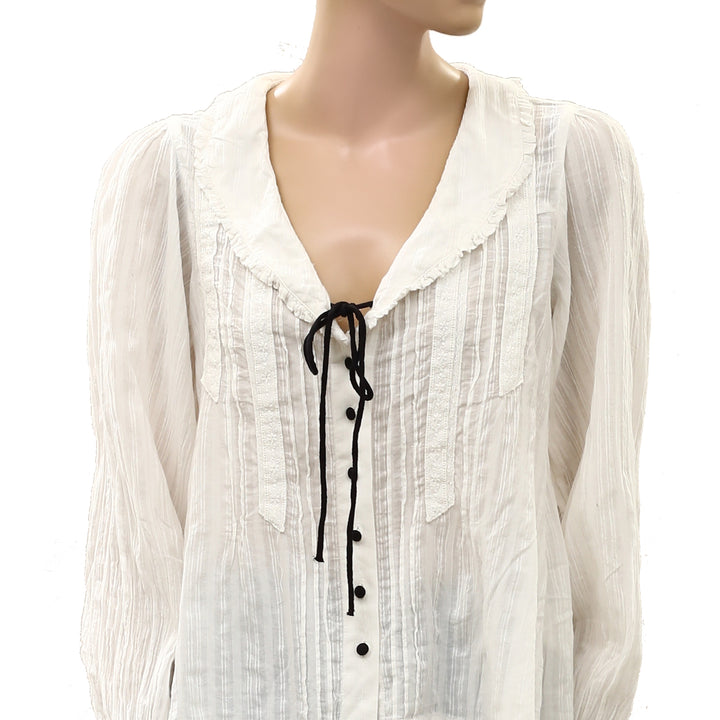 Free People Hannah Long Sleeve Blouse Top