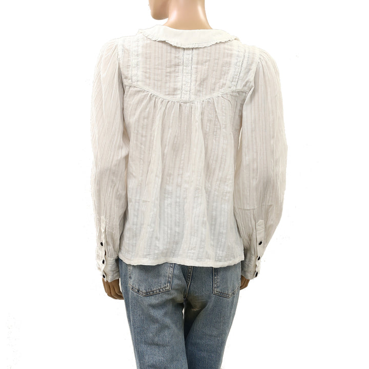 Free People Hannah Long Sleeve Blouse Top