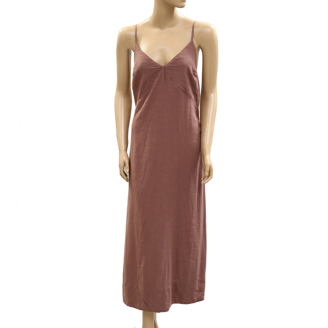 Free People Free Est Emmers Linen Midi Slip Dress