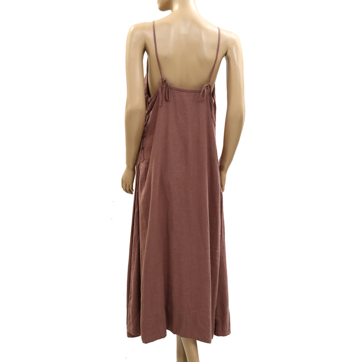 Free People Free Est Emmers Linen Midi Slip Dress
