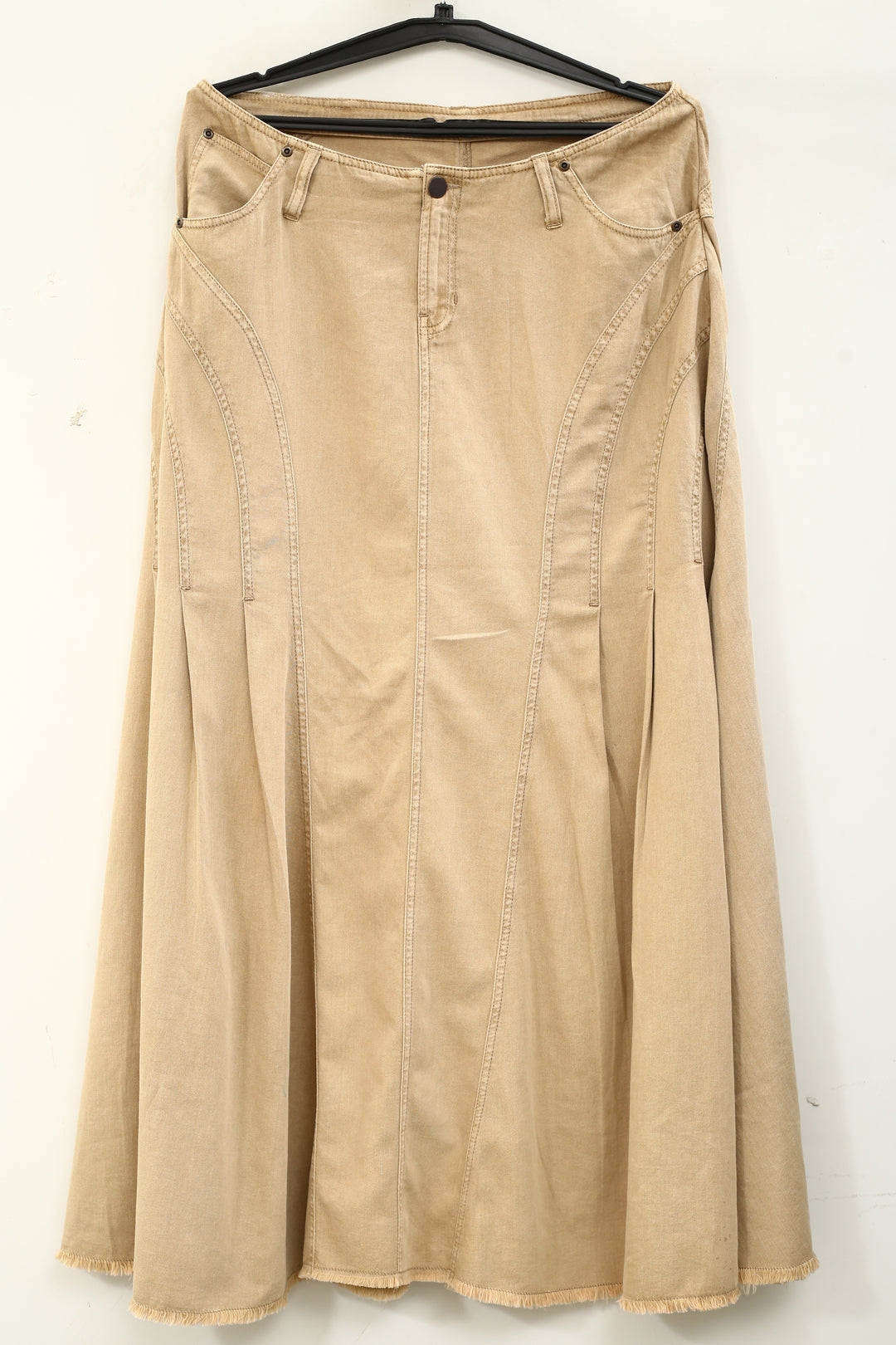 Free People Denim Low-Rise Maxi Skirt