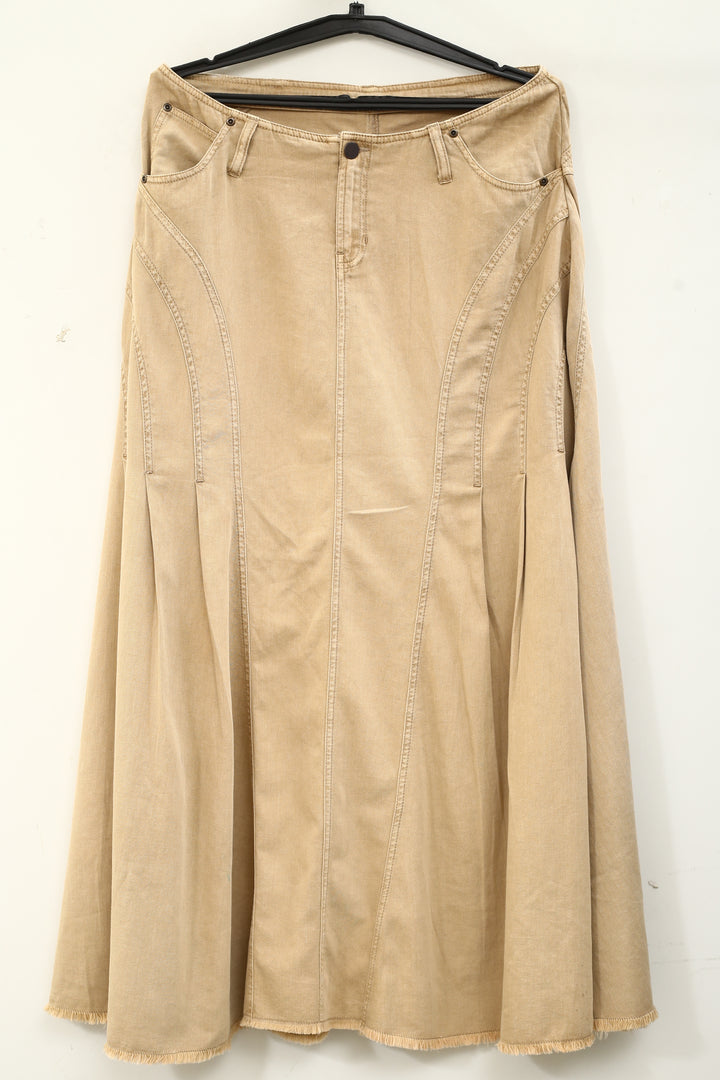 Free People Denim Low-Rise Maxi Skirt