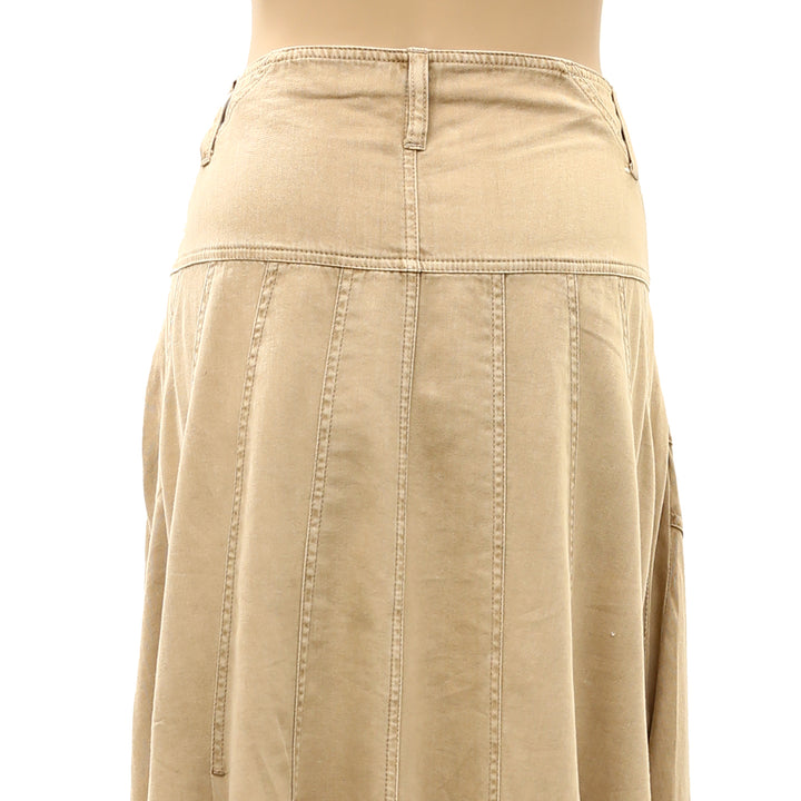 Free People Denim Low-Rise Maxi Skirt
