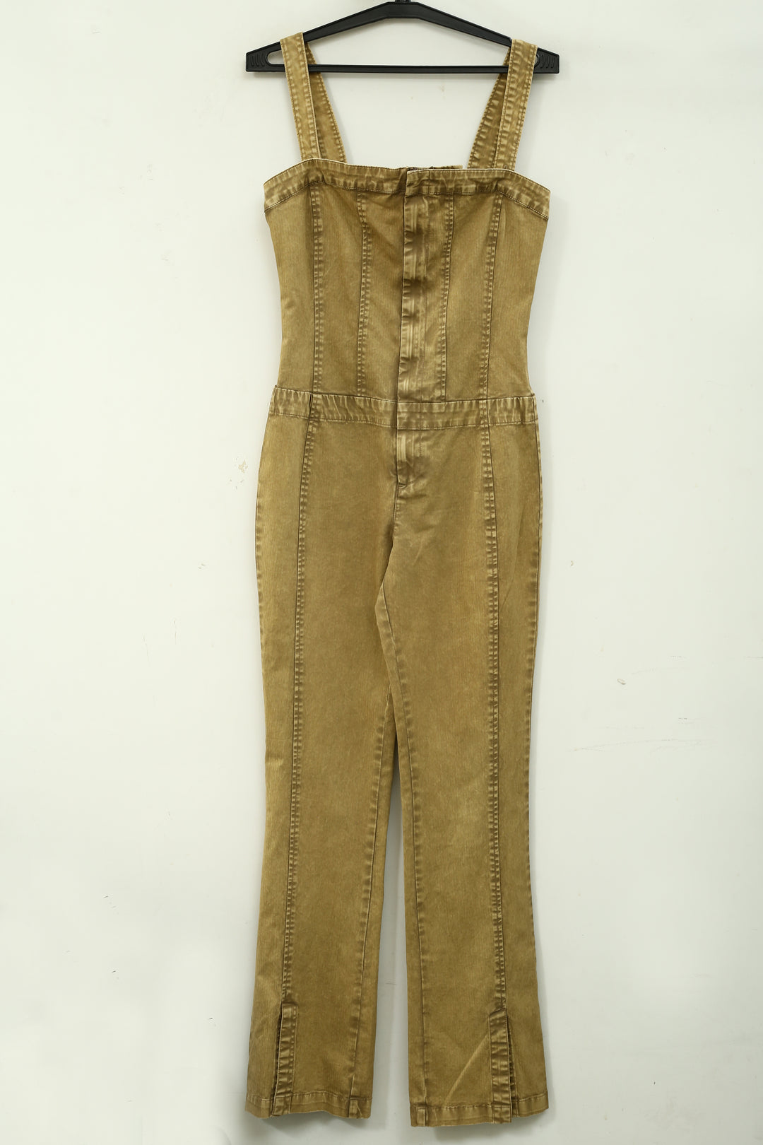 Free People Smocked Boot-cut Sleeveless Jumpsuit Dress