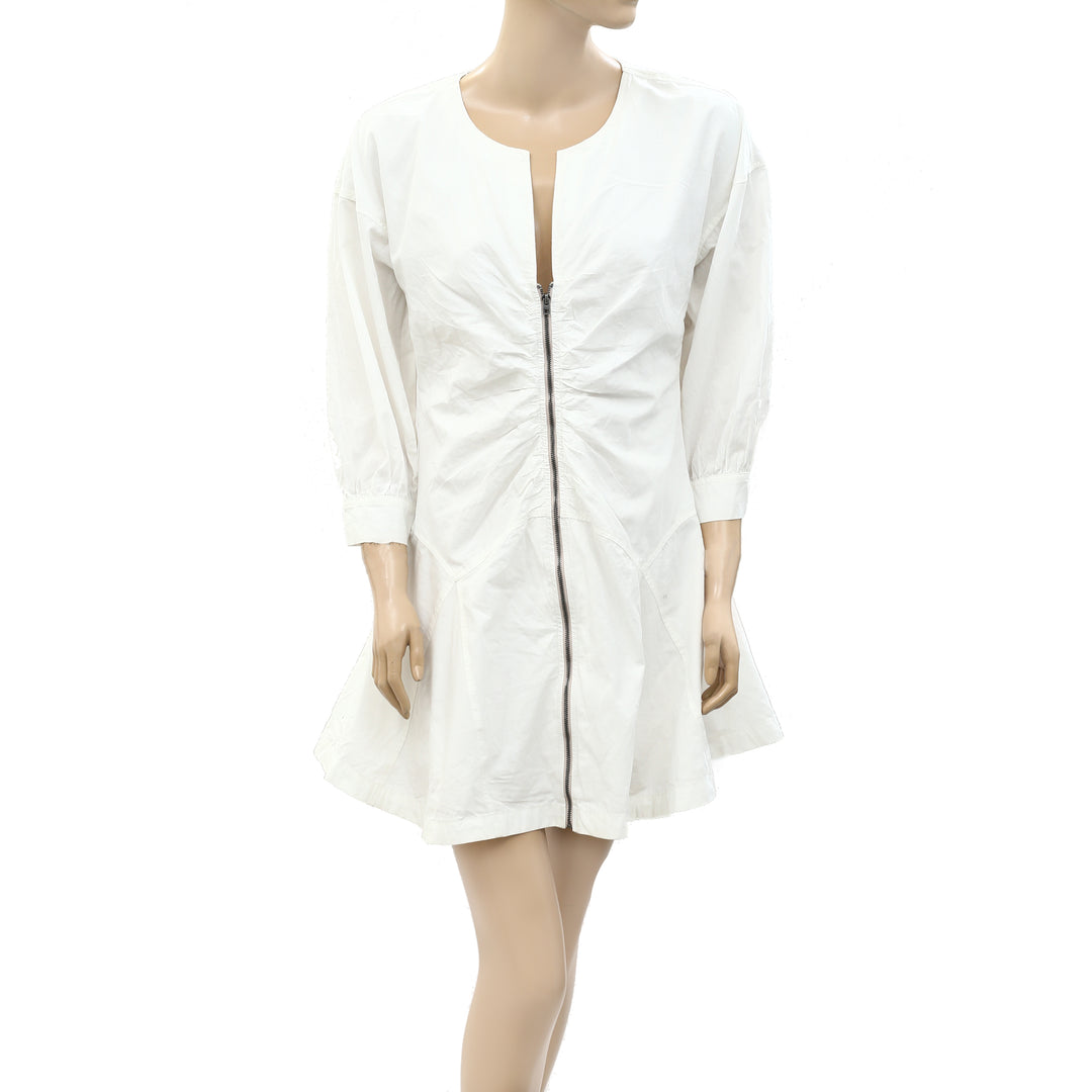 By Anthropologie Zipper Solid Mini Dress – White Chocolate Couture By Anthropologie Zipper Solid Mini Dress – White Chocolate Couture