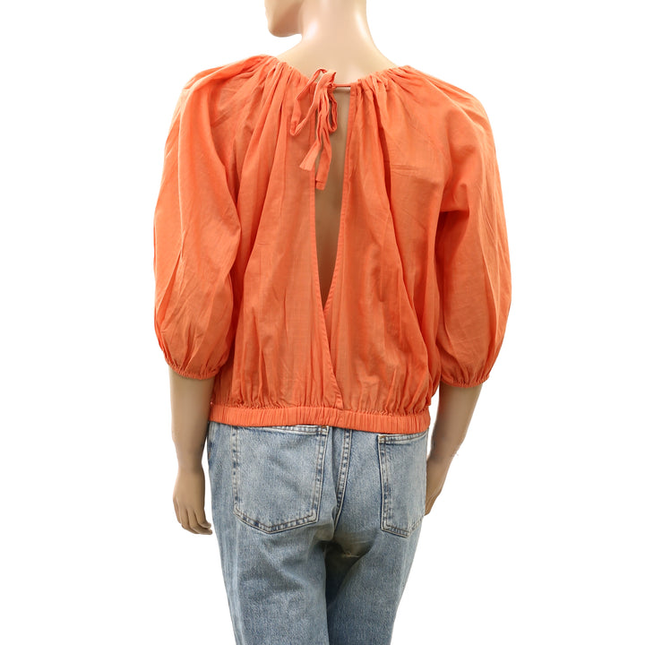 Anthropologie Celandine Puff Sleeves Blouse Top