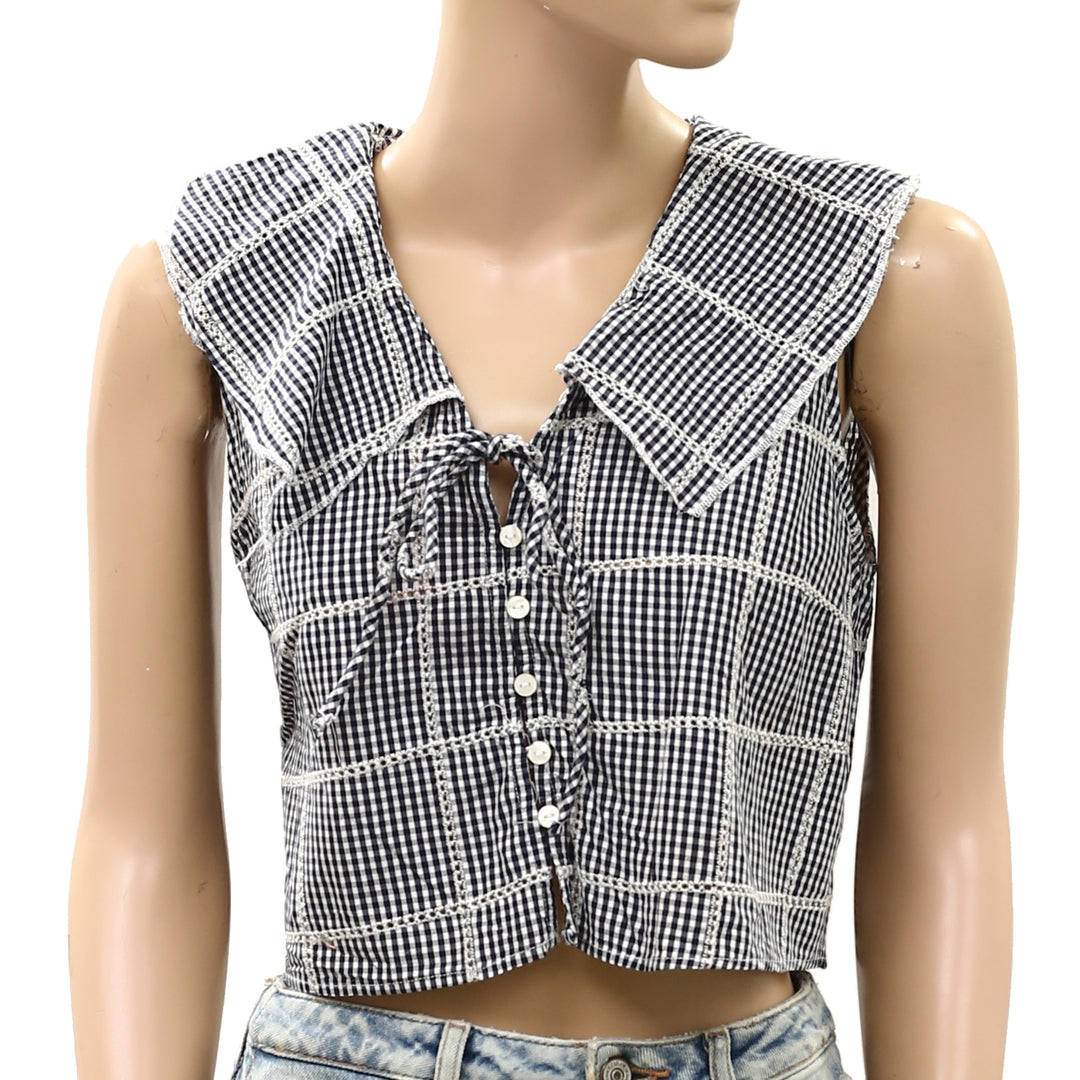 Free People Waiting For Me Blouse Cropped Top