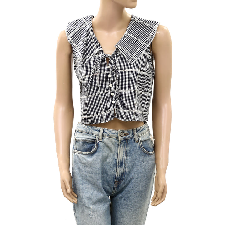 Free People Waiting For Me Blouse Cropped Top