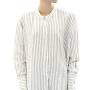 Nili Lotan Lorina Striped Printed Tunic Shirt Top