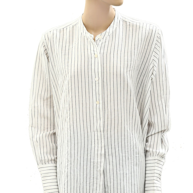 Nili Lotan Lorina Striped Printed Tunic Shirt Top