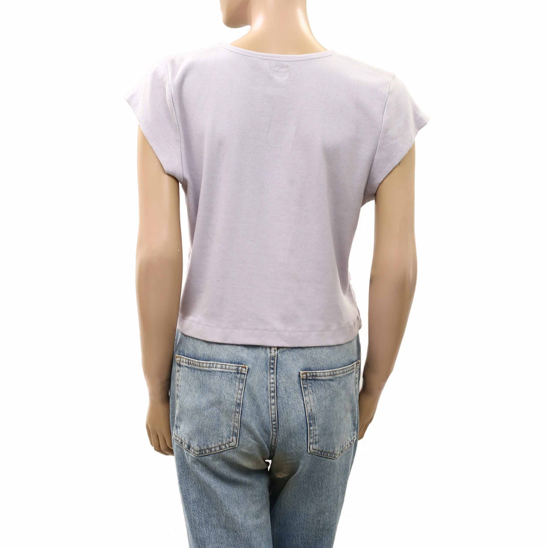 Free People Free-Est Ribbed Cap Sleeves Blouse Top