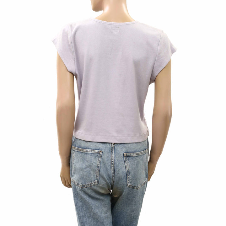 Free People Free-Est Ribbed Cap Sleeves Blouse Top