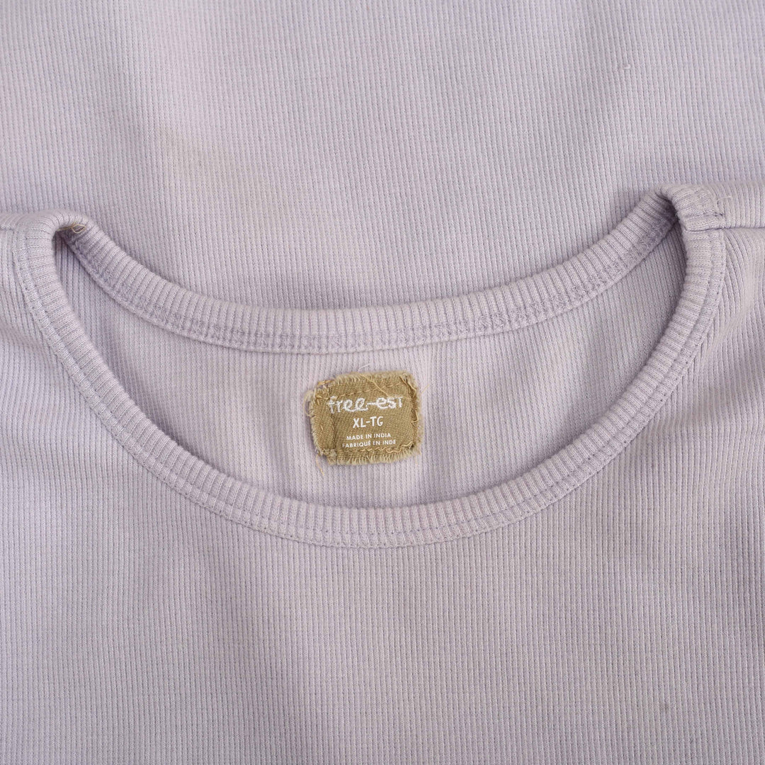 Free People Free-Est Ribbed Cap Sleeves Blouse Top