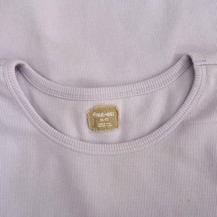 Free People Free-Est Ribbed Cap Sleeves Blouse Top