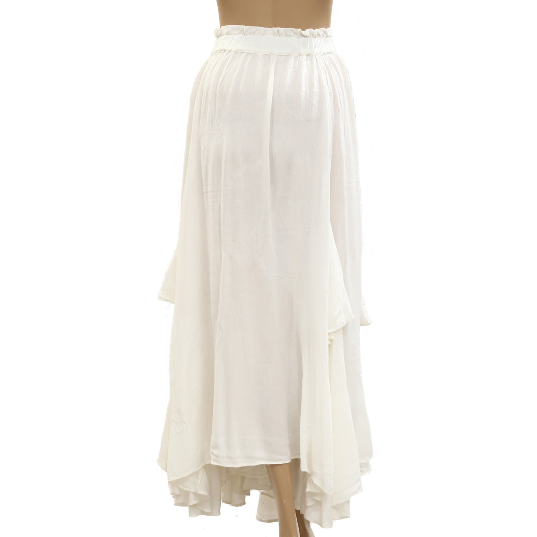 Free People Endless Summer 荷叶边纯色超长长裙