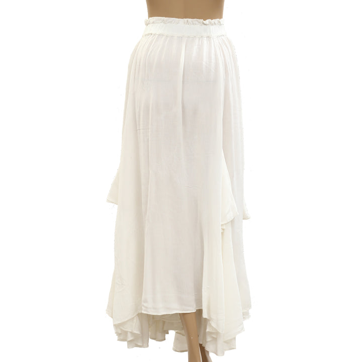 Free People Endless Summer 荷叶边纯色超长长裙