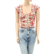 Free People Oh My Baby Tee Cropped Blouse Top