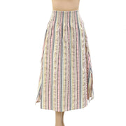 Kerri Rosenthal Striped Printed Midi Skirt