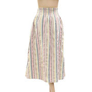 Kerri Rosenthal Striped Printed Midi Skirt