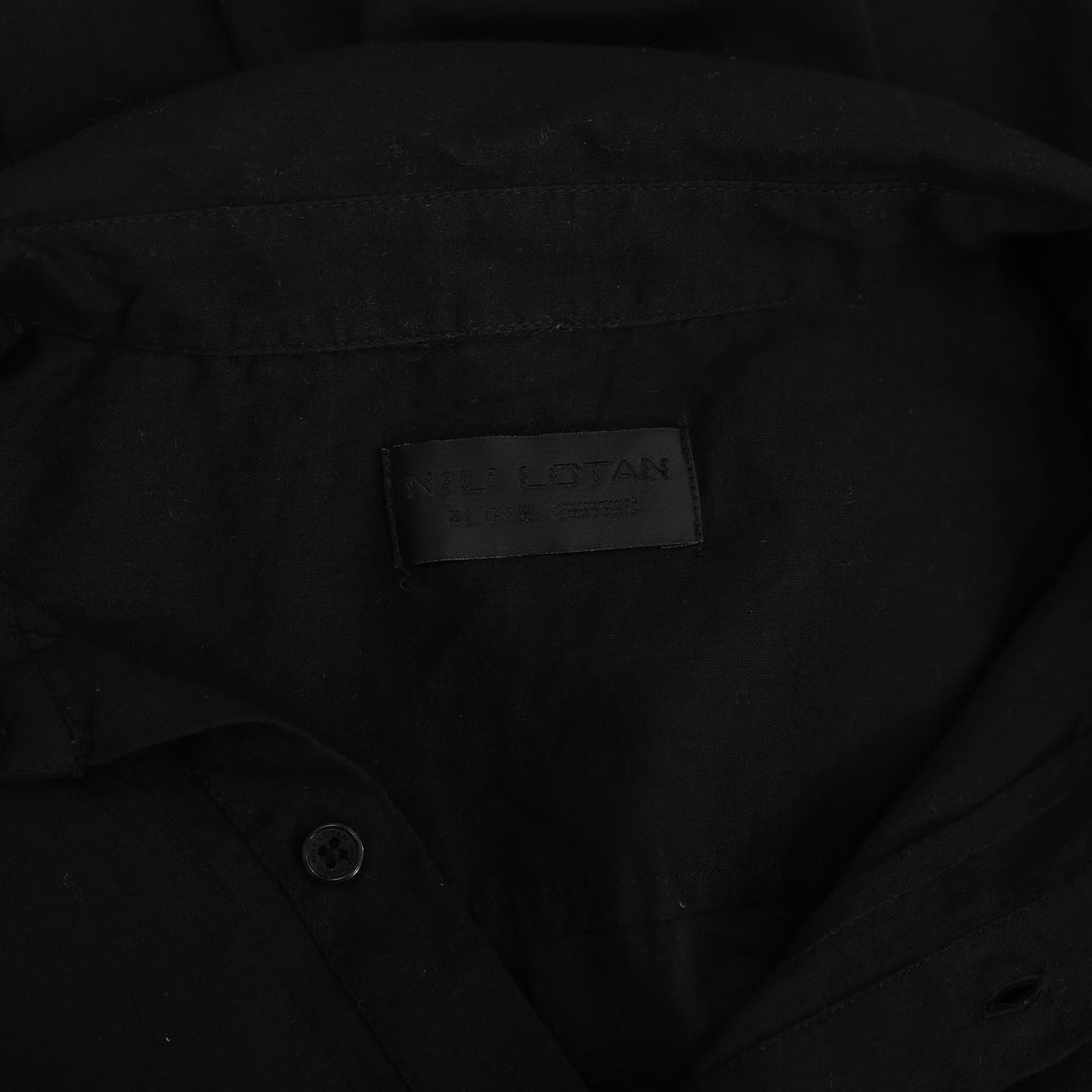 Nili Lotan Solid Buttondown Shirt Tunic Top