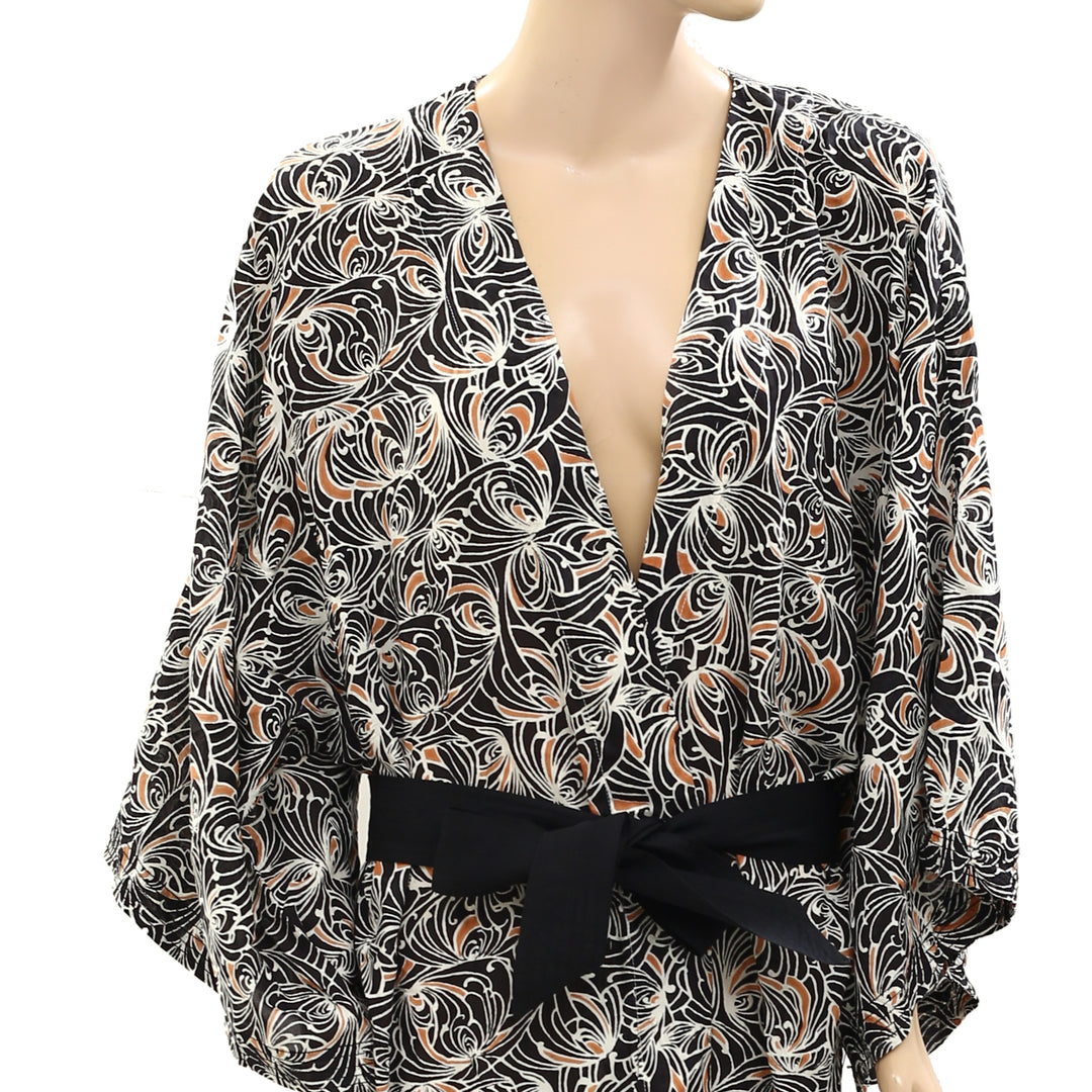 By Anthropologie Boho Sleep Kimono Midi Top
