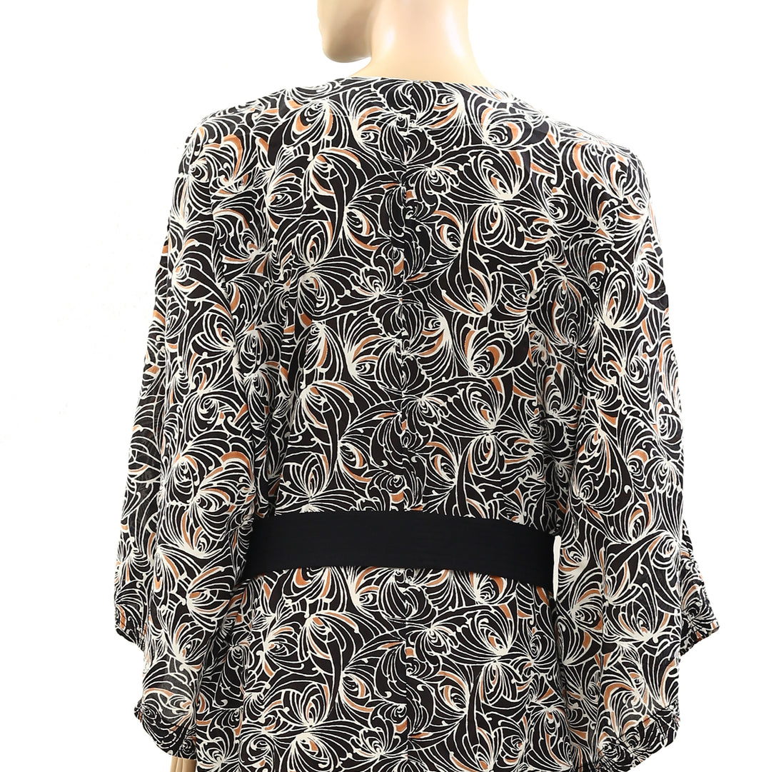 By Anthropologie Boho Sleep Kimono Midi Top