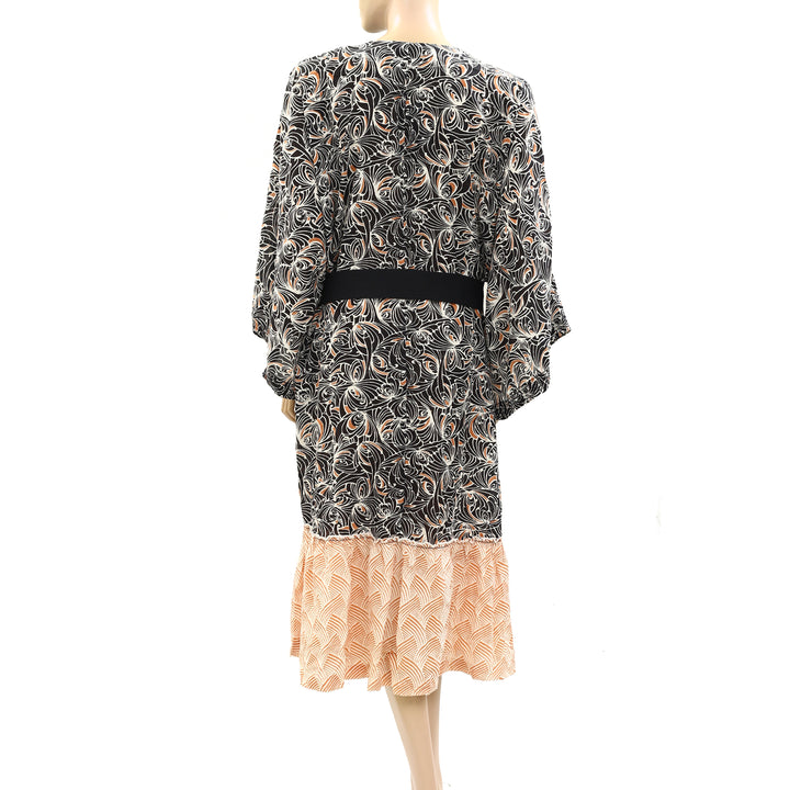 By Anthropologie Boho Sleep Kimono Midi Top