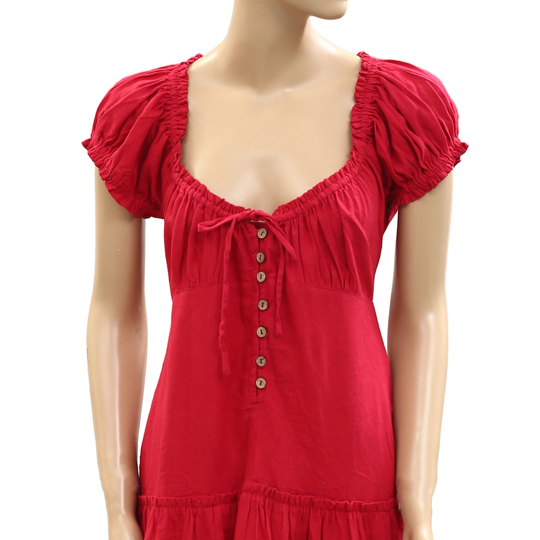 Free People Free-Est Perri Linen Drop-Waist Mini Dress