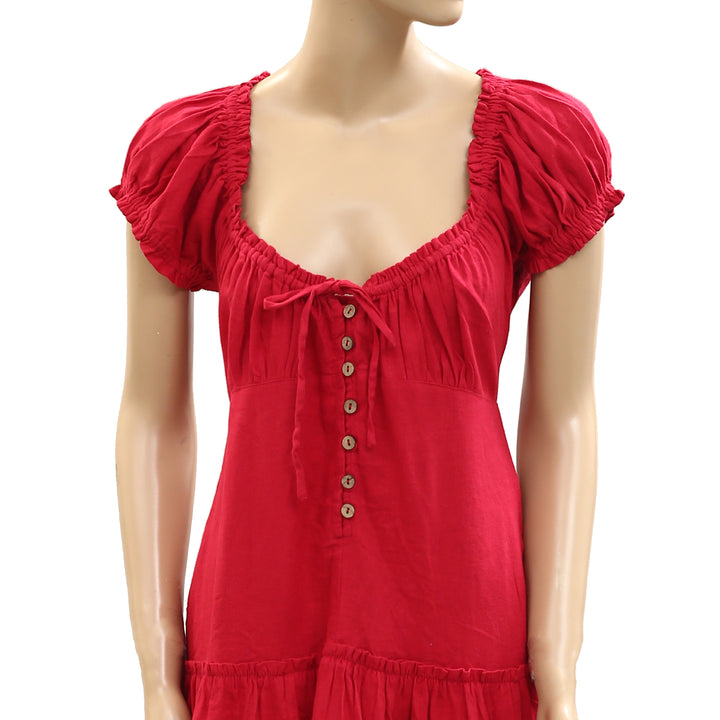 Free People Free-Est Perri Linen Drop-Waist Mini Dress