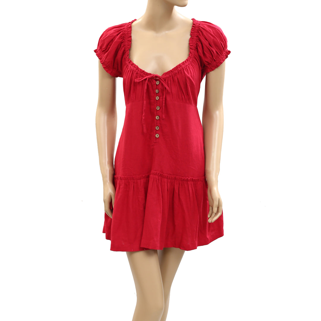 Free People Free-Est Perri Linen Drop-Waist Mini Dress