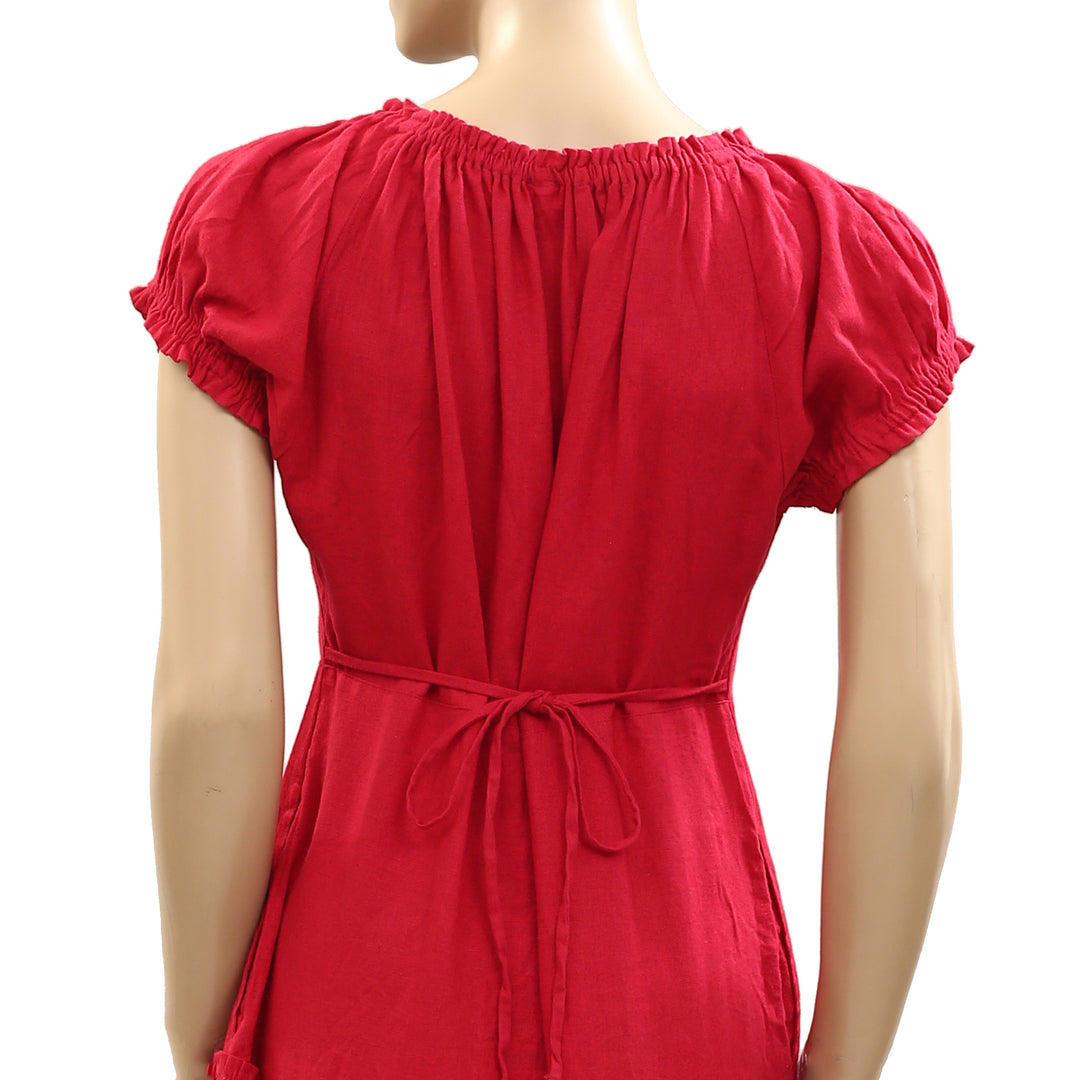 Free People Free-Est Perri Linen Drop-Waist Mini Dress